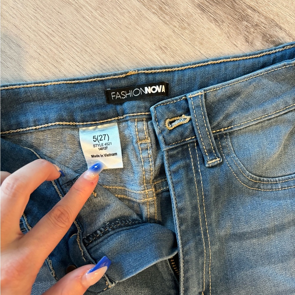 Frill skinny jeans